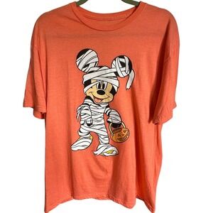 Mickey Mouse Halloween‎ Mummy Orange T-Shirt Disney Trick or Treat X-Large